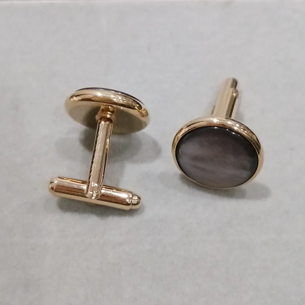 Elegant Gold and Gray Men's Cufflinks